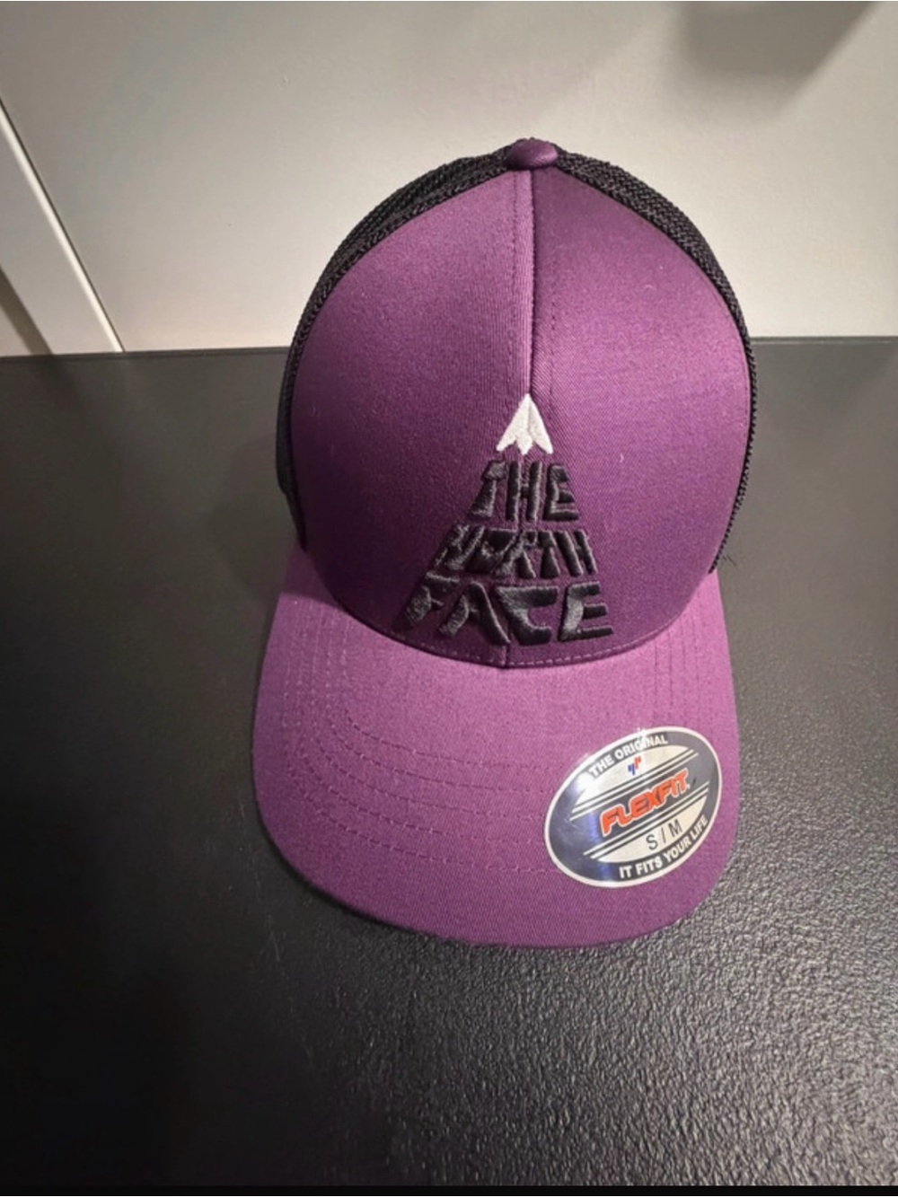 The North Face Kids Purple and Black Logo Trucker Hat